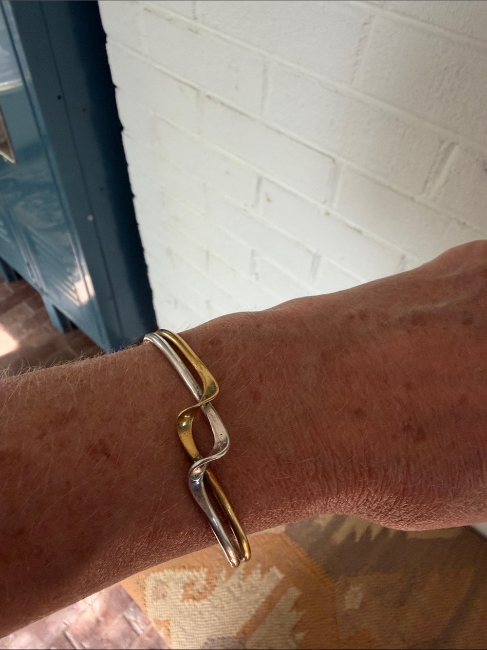 Sterling and brass cuff